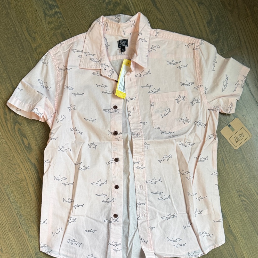 Bobby Jones Light Pink Shark Print Casual Shirt